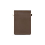 Luxe leren schoudertas voor dames, compact en stijlvol, bruin.